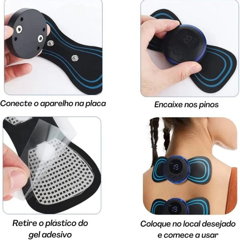 Mini Massageador com 19 Níveis de Intensidade - Alívio Portátil para Dores Musculares