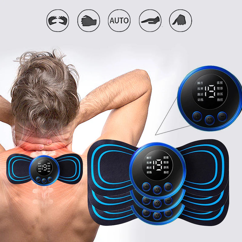 Mini Massageador com 19 Níveis de Intensidade - Alívio Portátil para Dores Musculares