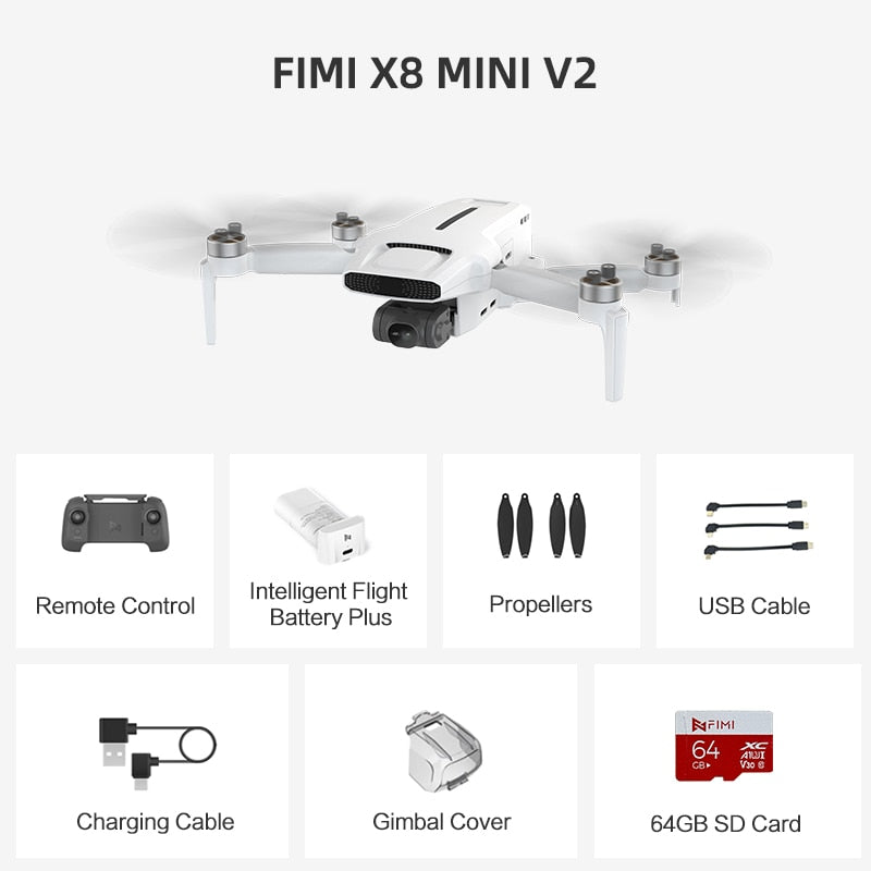 Drone Profissional FIMI X8 MINI V2 com Câmera 4k