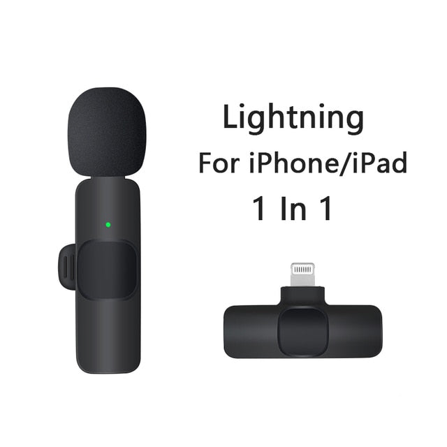 2 Microfones de Lapela sem Fio para Iphone e Android
