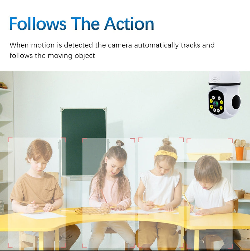 Smart Câmera Lâmpada 4K com visão Panorâmica 360 graus 5G, WiFi